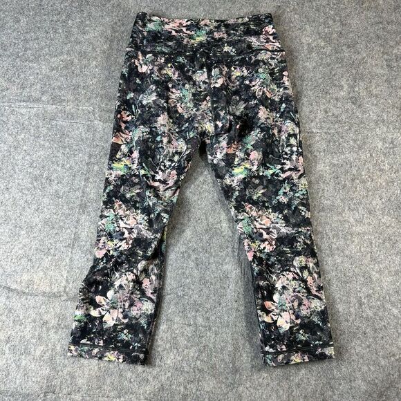 Lululemon Wunder Under Leggings Womens 8 Dapple Daze Multi Crop Yoga - Picture 8 of 9